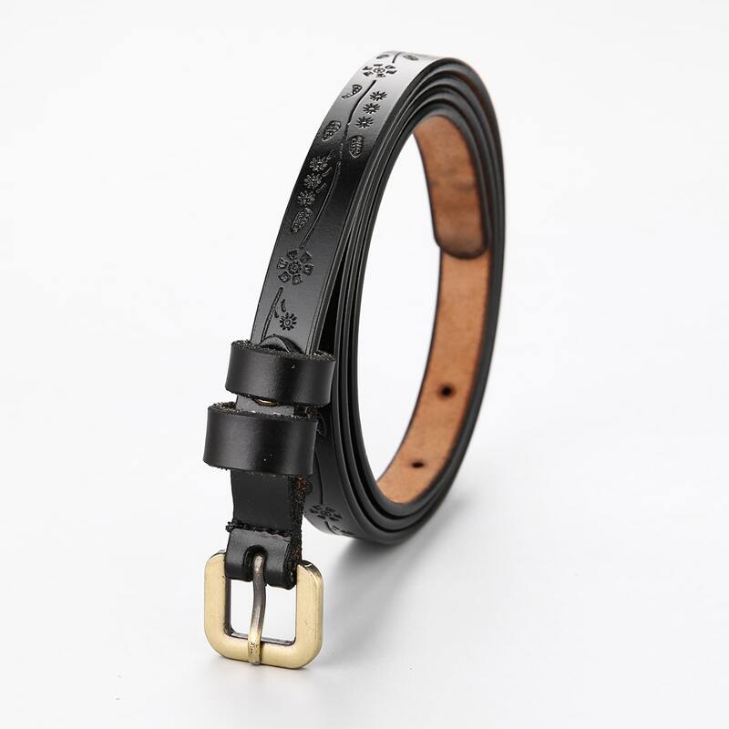 

Guys Floral Pattern Belt, Black