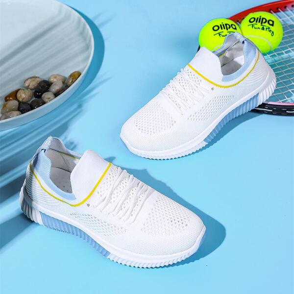 

Трикотажные кроссовки на шнурках, Белый