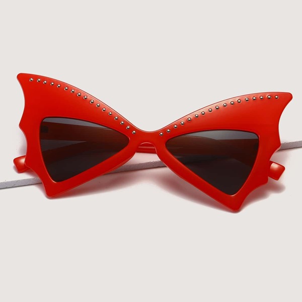 

Rhinestone Decor Butterfly Shaped Sunglasses, Red