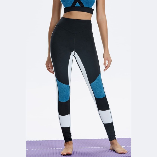 

Linlinq Side Seam Color Block Sports Leggings, Multicolor