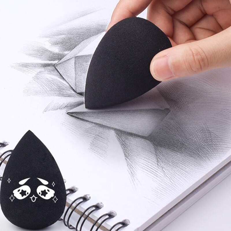 

1pc Teardrop Shaped Eraser, Black