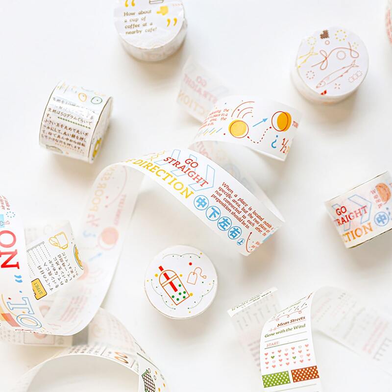 

1roll Slogan Graphic Decorative Tape, Multicolor