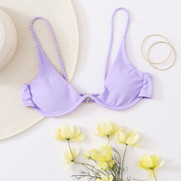 

Plain Underwire Bikini Top, Lilac purple