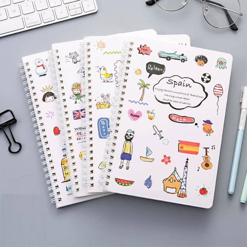 

1pc Cartoon Spiral Notebook, Multicolor