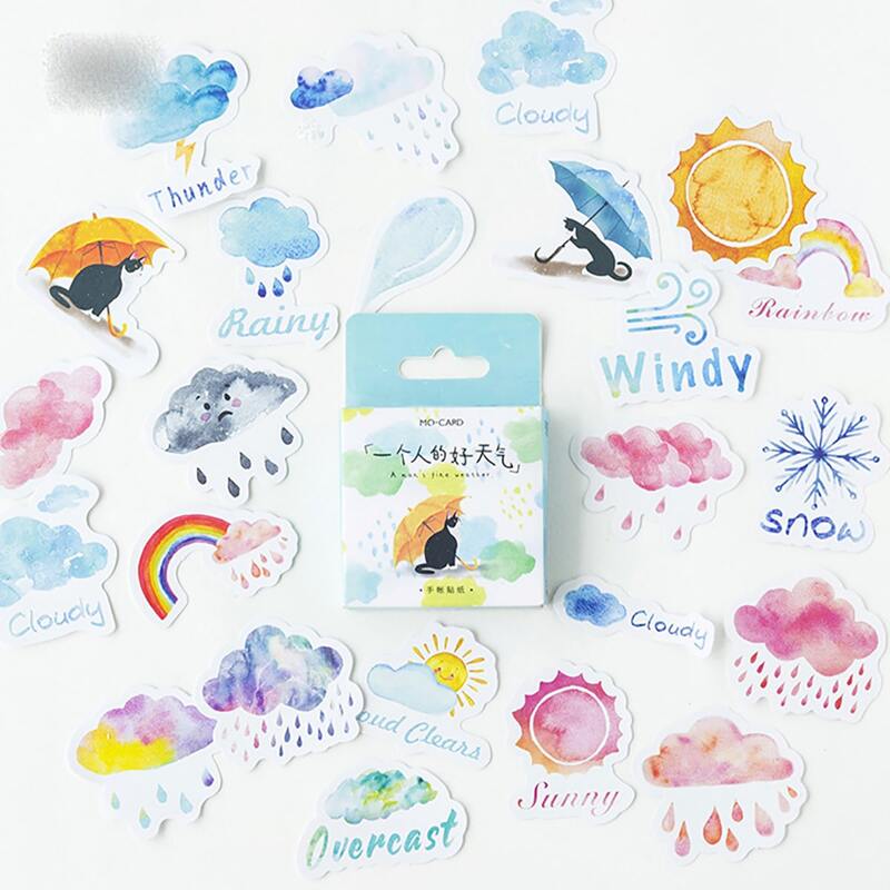 

46pcs Weather Pattern Sticker, Multicolor
