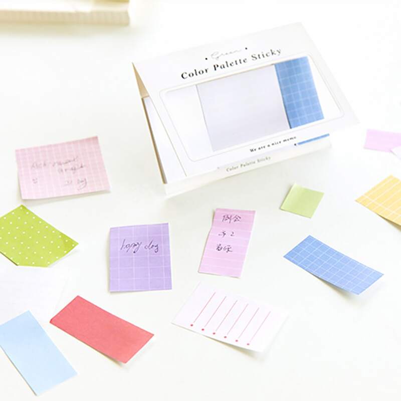 

2packs Striped & Plaid Pattern Sticky Note, Multicolor