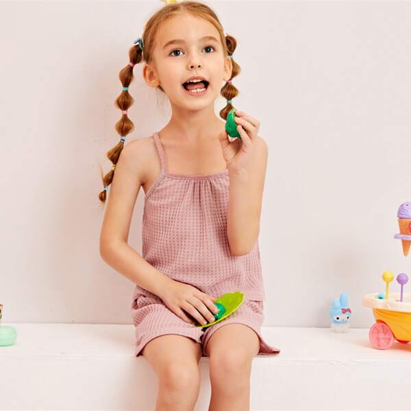 

Toddler Girls Solid Cami PJ Set, Pink