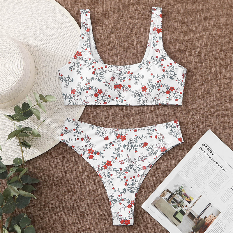 

Floral Print Bikini Swimsuit, Multicolor