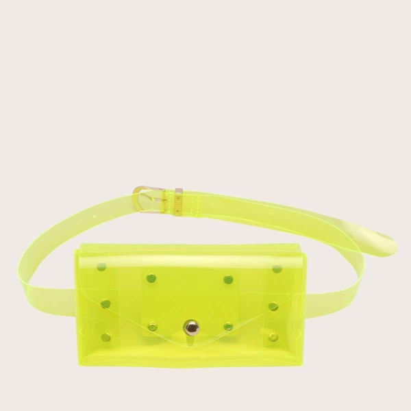 

Неоновая желтая прозрачная сумка на поясе