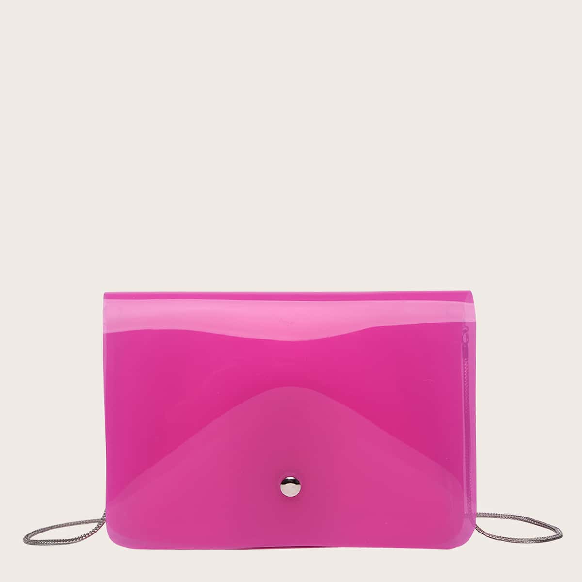 

Minimalist Flap Chain Crossbody Bag, Pink