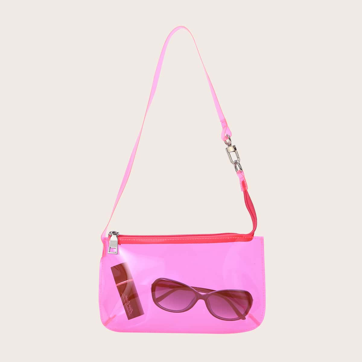 

Clear Shoulder Bag, Pink