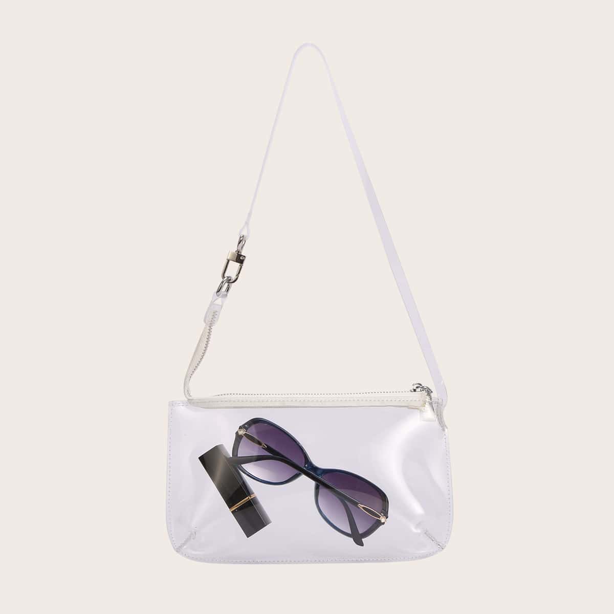 

Clear Shoulder Bag, White