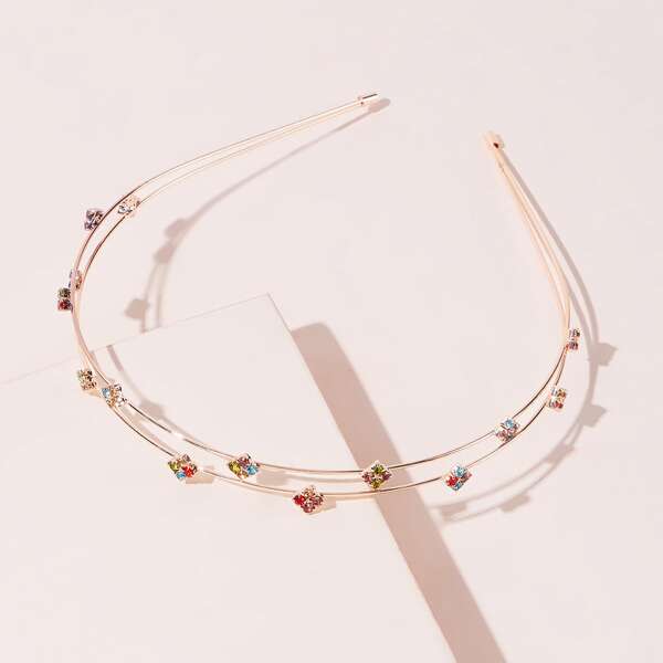 

Обруч для волос со стразами, Золотистый