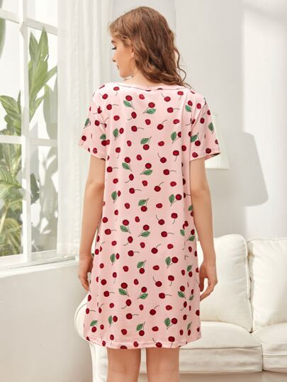 CottageSlumber Allover Cherry Print Pajama Night Dress view 2