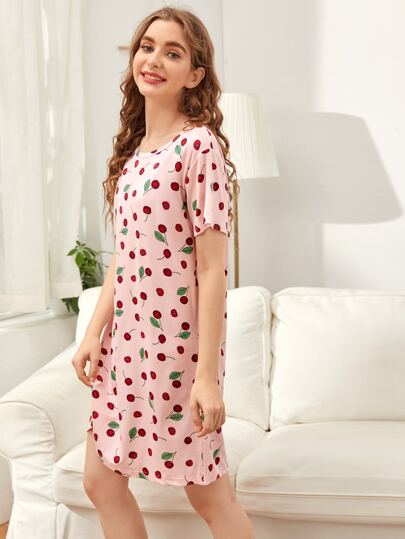 CottageSlumber Allover Cherry Print Pajama Night Dress view 3