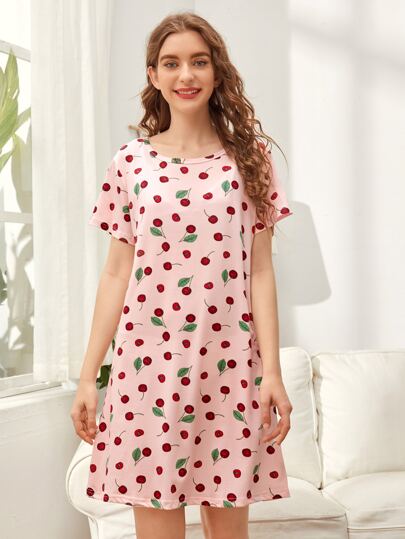 CottageSlumber Allover Cherry Print Pajama Night Dress view 5