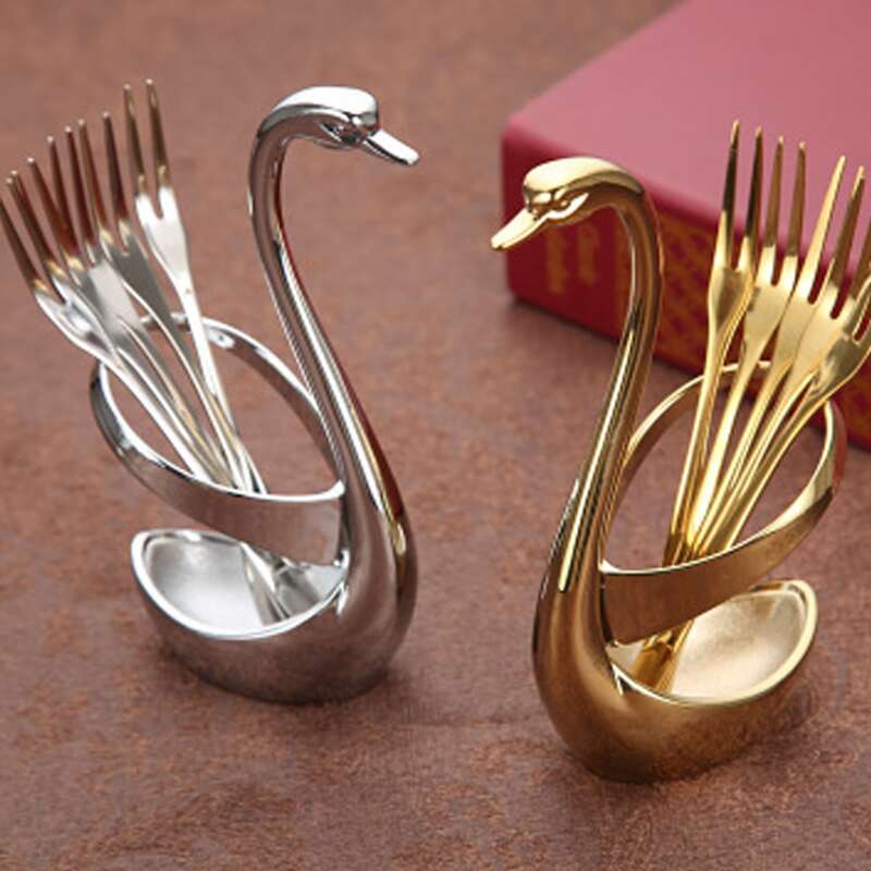

1pc Swan Base & 5pcs Fork, Silver