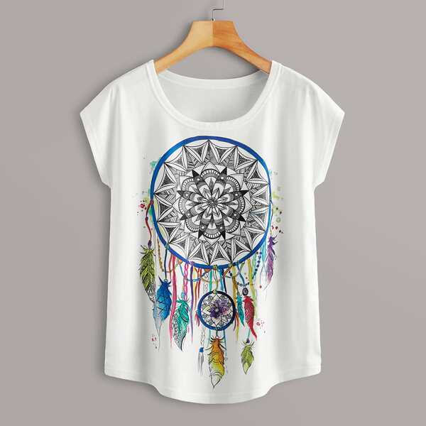 

Plus Dream Catcher Print Tee, White