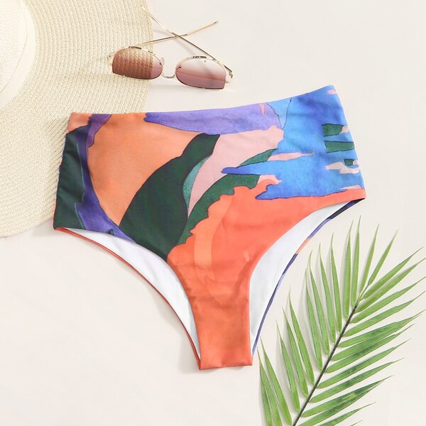 

Water Color High Waisted Bikini Panty, Multicolor