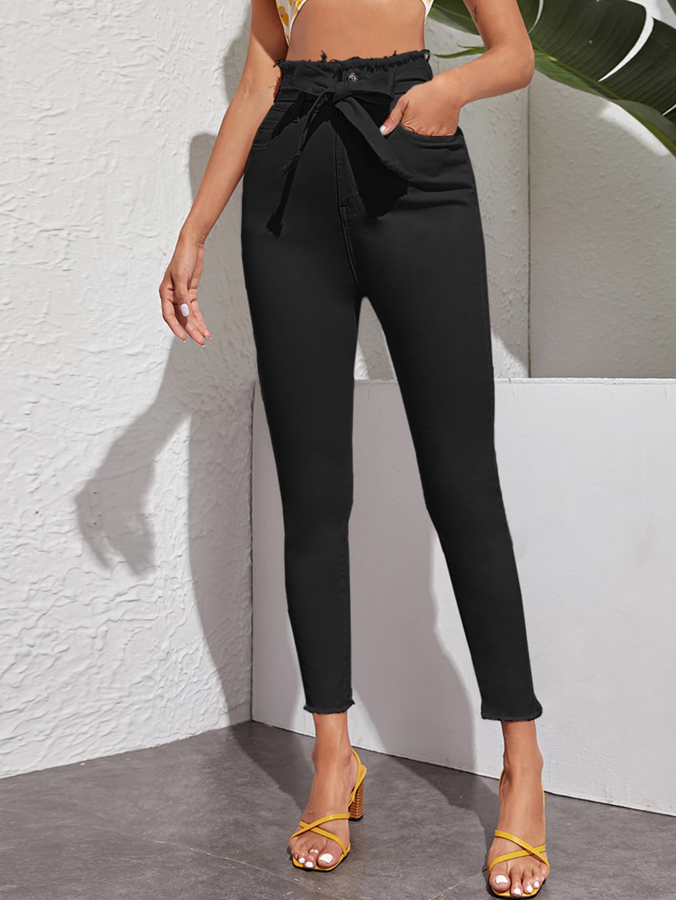 High-Rise High Stretch Raw Hem Skinny Jeans thumbnail