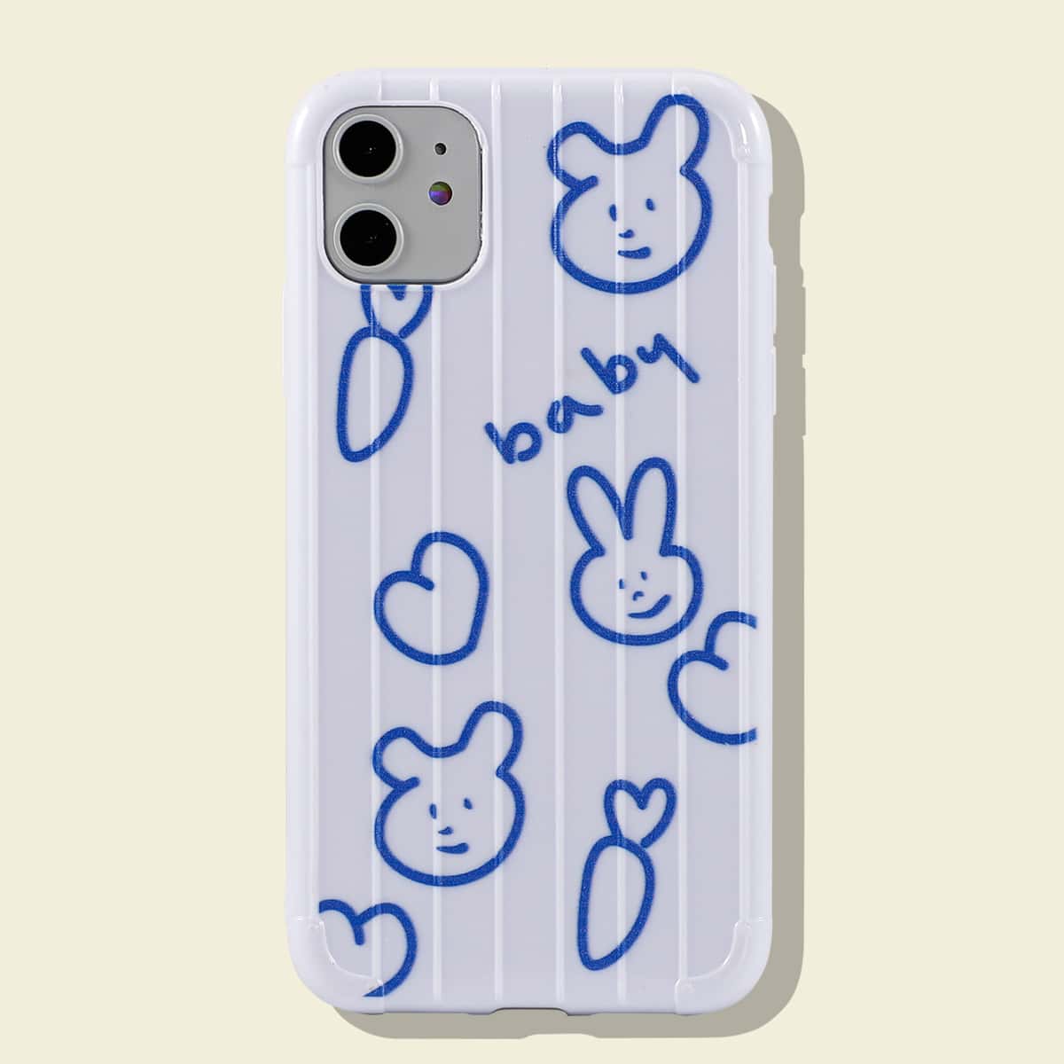 

Cartoon Graphic iPhone Case, White