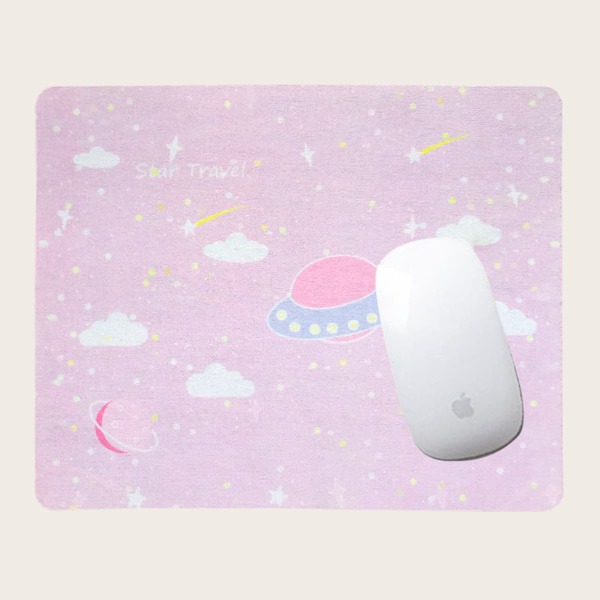 

UFO Print Mouse Pad, Pink