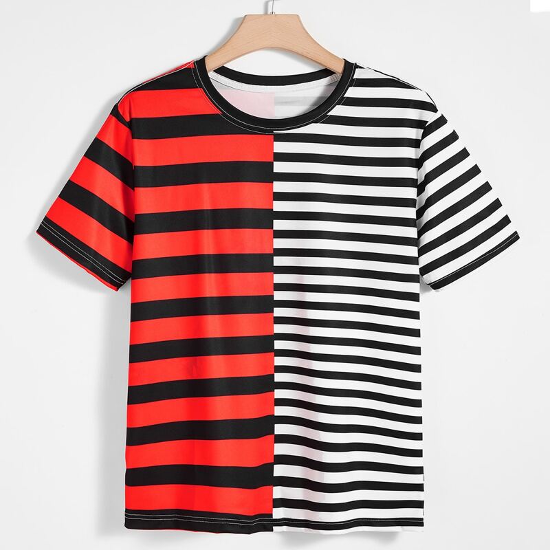 

Guys Contrast Striped Tee, Multicolor