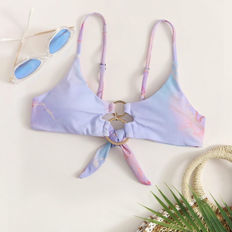 

Ombre Ring Linked Bikini Top, Multicolor