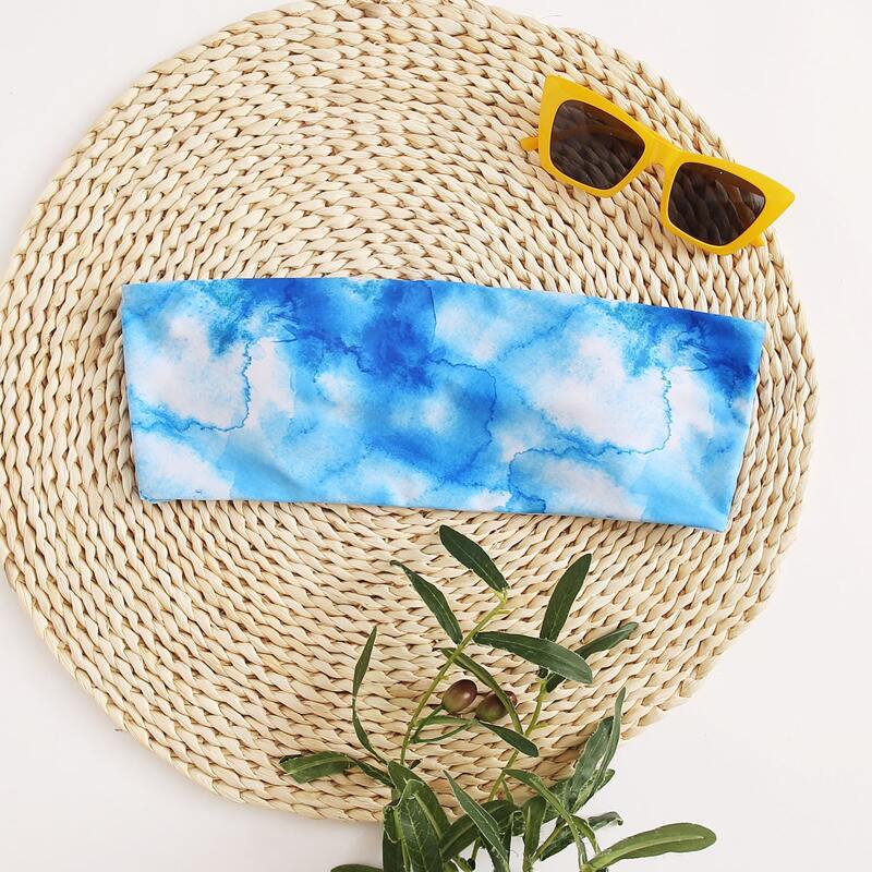 

Tie Dye Bikini Bandeau, Blue