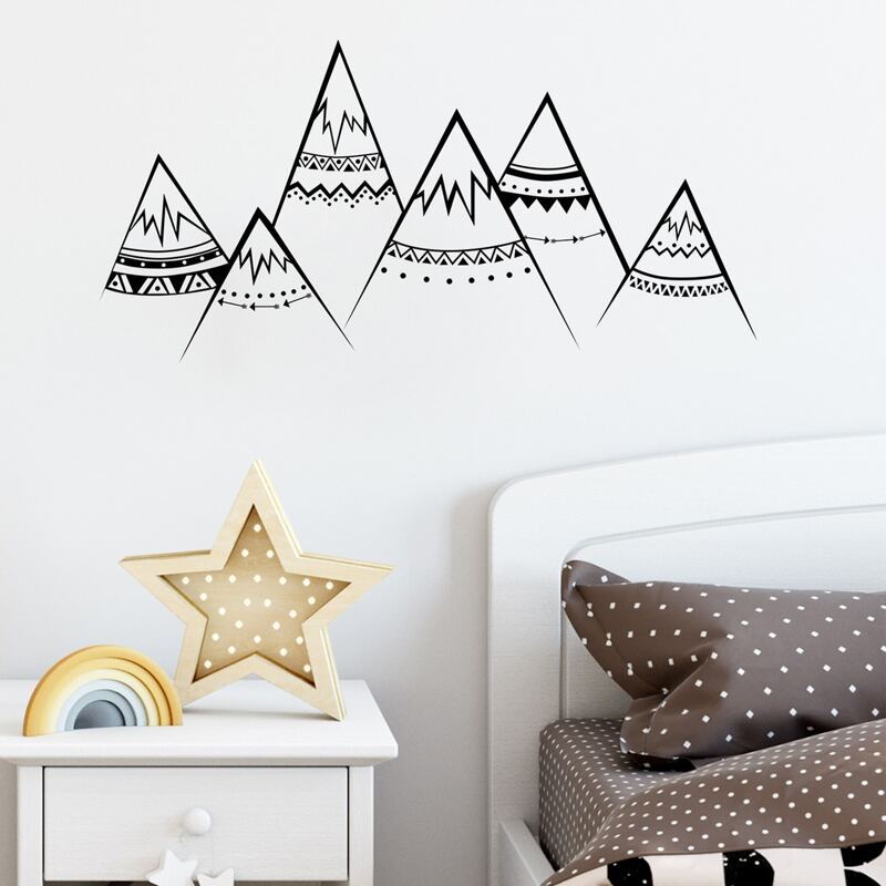 

Mountain Print Wall Sticker, Black