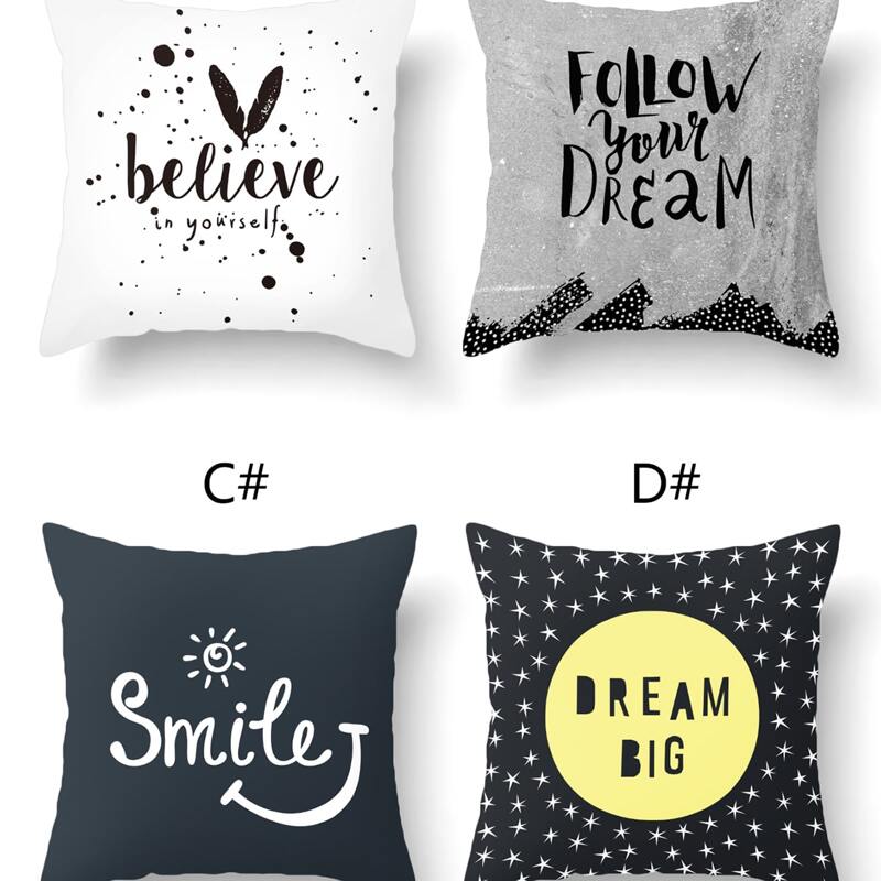 

1pc Slogan Graphic Cushion Cover Without Filler, Multicolor