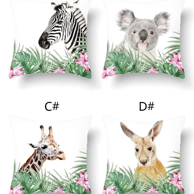 

1pc Animal Print Cushion Cover Without Filler, Multicolor