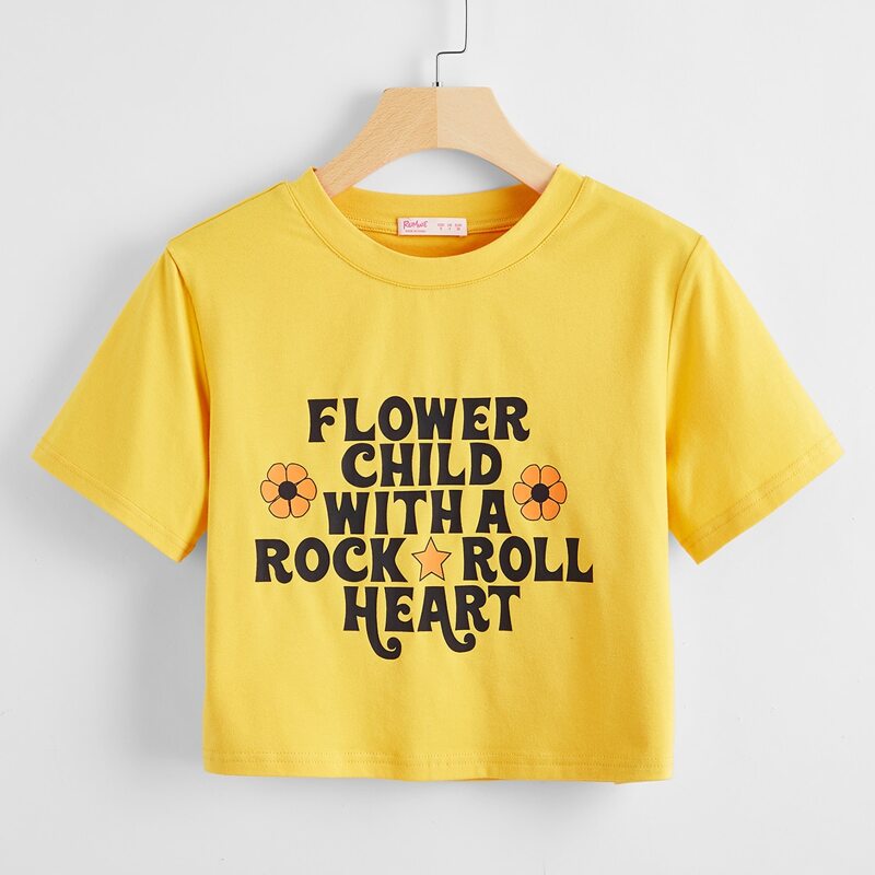 

Slogan Graphic Tee, Yellow