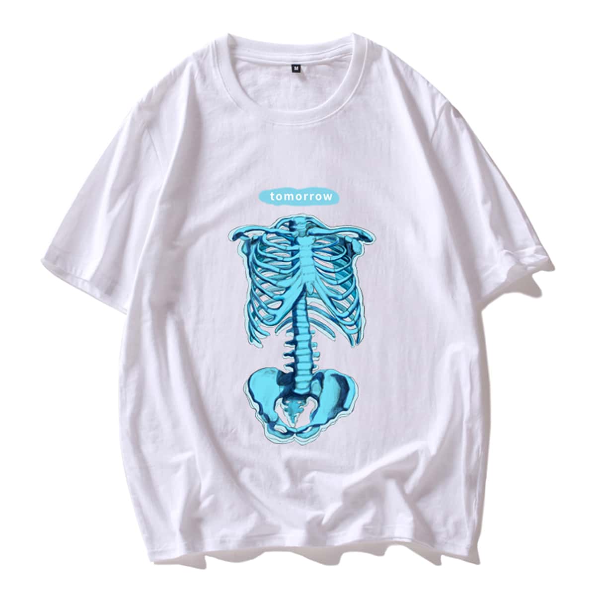 

Guys Skeleton & Letter Graphic Tee, White