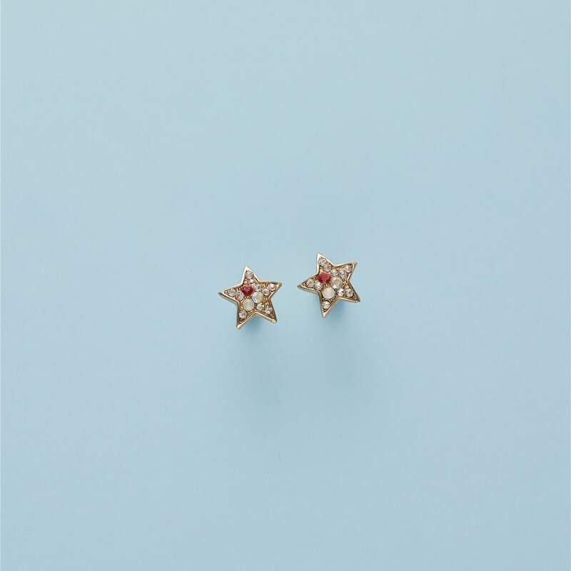 

Rhinestone Star Stud Earrings, Gold
