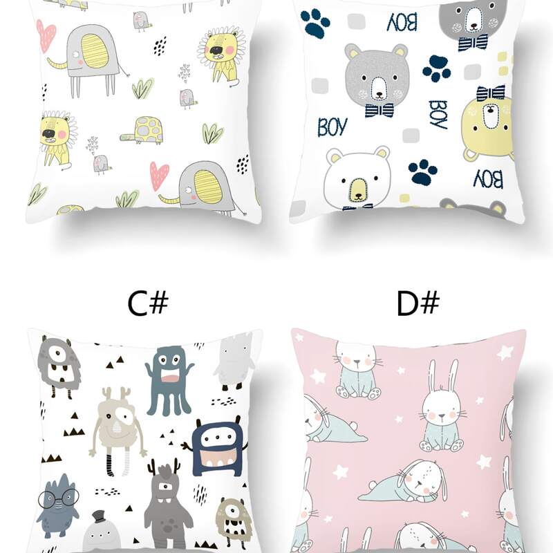 

1pc Cartoon Graphic Cushion Cover Without Filler, Multicolor
