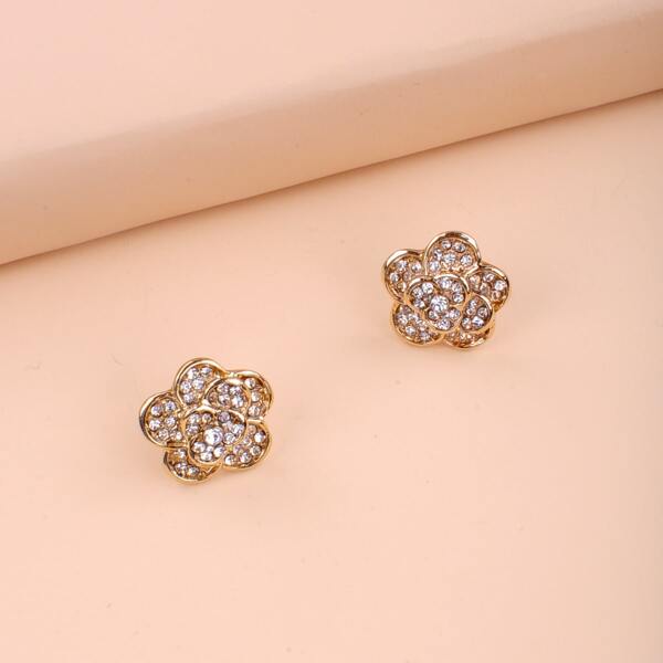 

Серьги-гвоздики со стразами, Золотистый