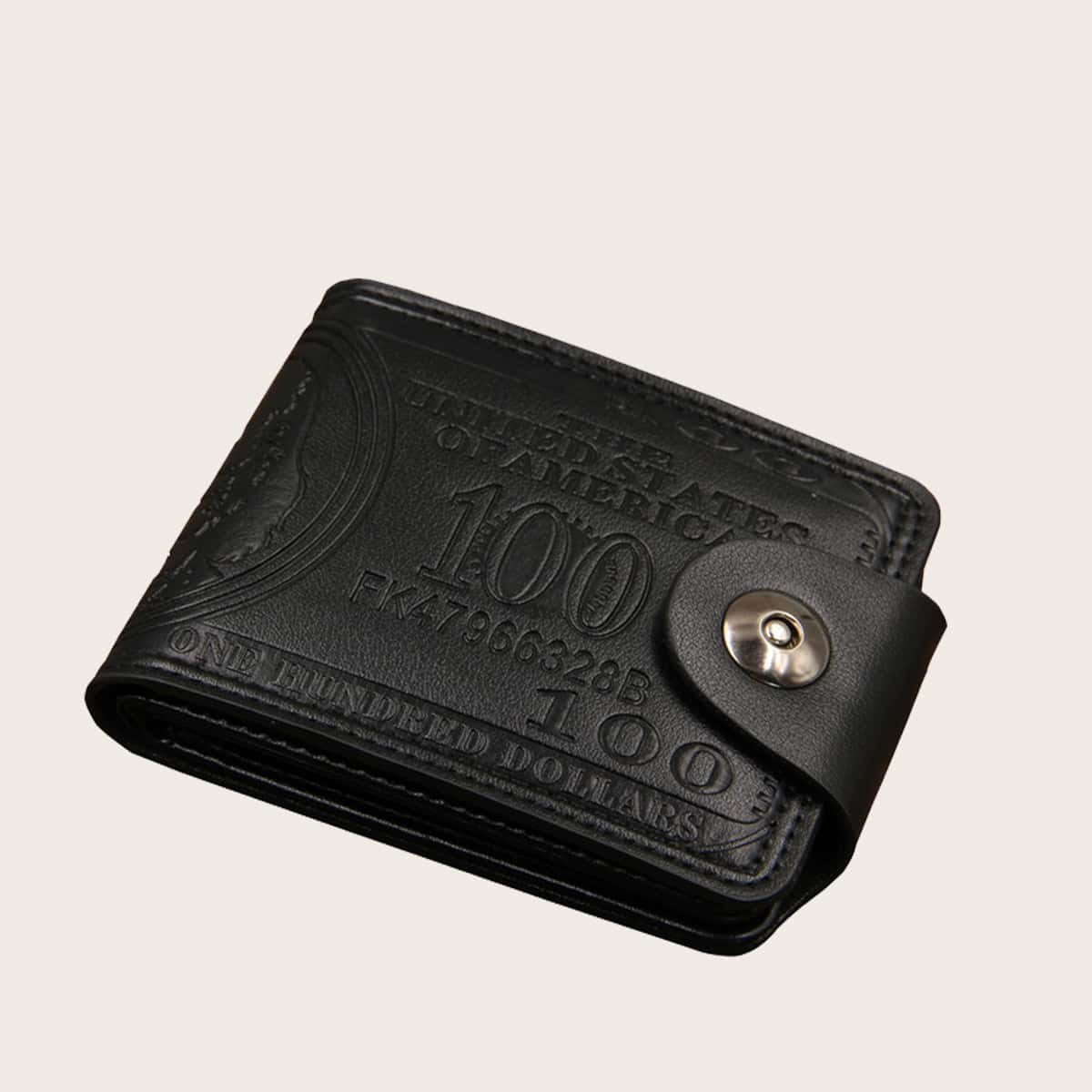 

Guys Slogan Print Fold Over Purse, Black