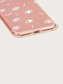 眼睛圖案透明iPhone手機殼 - 白色 - 查看 3