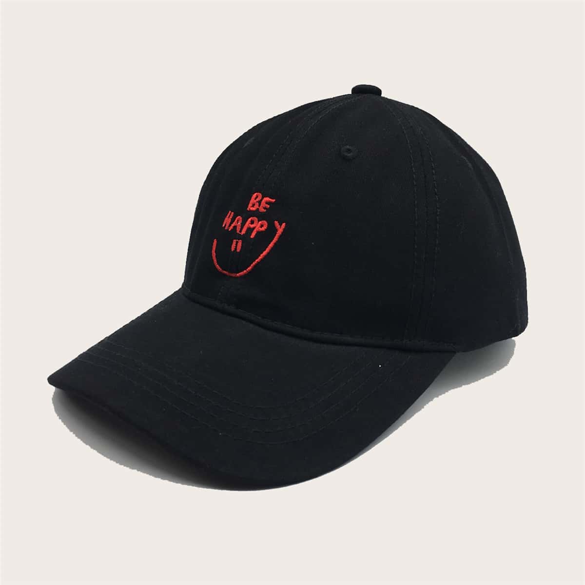 

Letter Embroidered Baseball Cap, Black