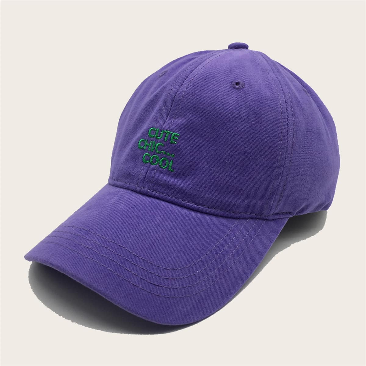 

Letter Embroidered Baseball Cap, Purple