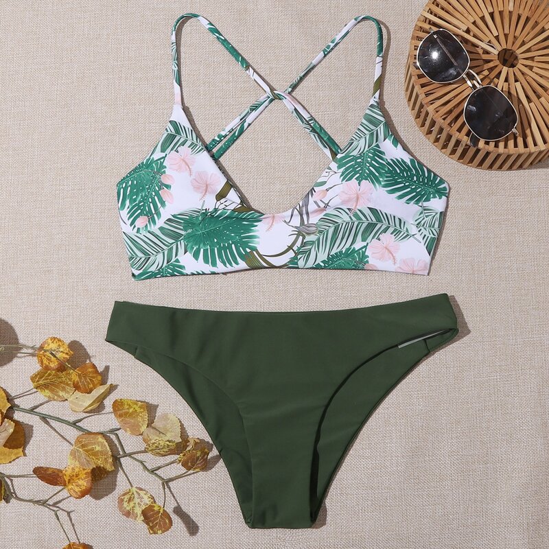 

Tropical Floral Bikini Swimsuit, Multicolor