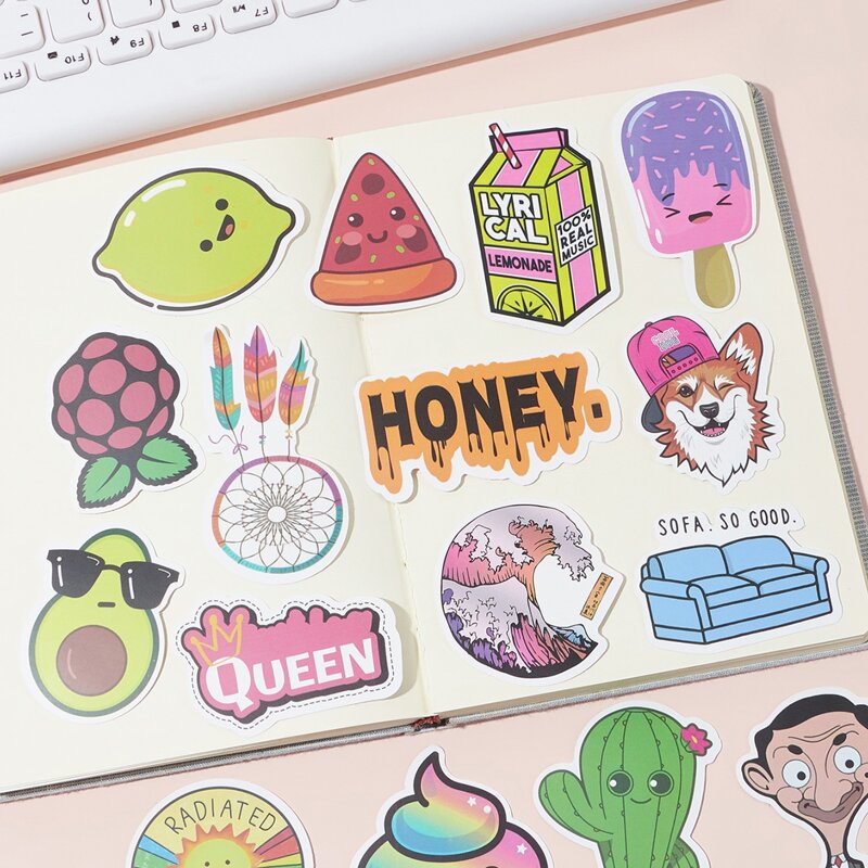 

50pcs Cartoon Animal Sticker, Multicolor