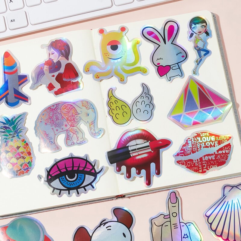 

50pcs Iridescent Sticker, Multicolor