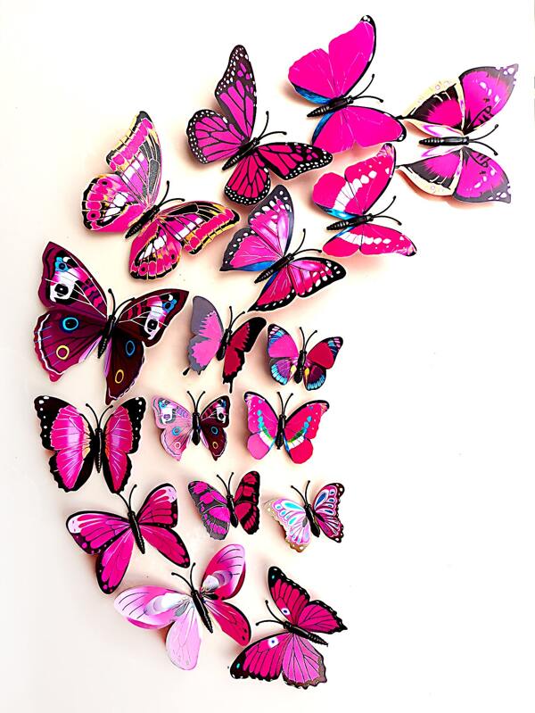 12pcs 3D Butterfly Shaped Wall Sticker SHEIN USA