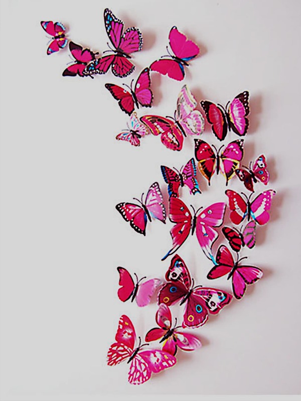 12pcs 3D Butterfly Shaped Wall Sticker SHEIN USA