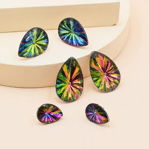

Water Drop Stud Earrings, Multicolor