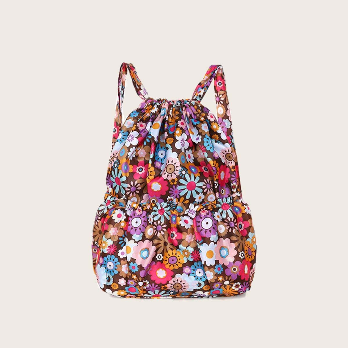 

Floral Drawstring Backpack, Multicolor