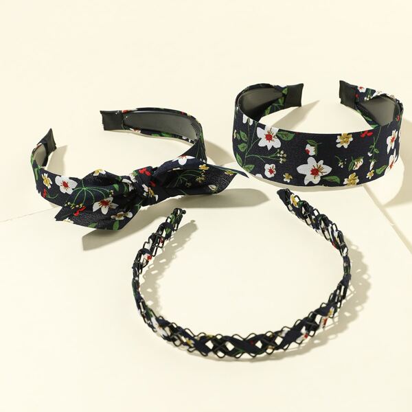 

3шт обруч для волос с бантом, Чёрный