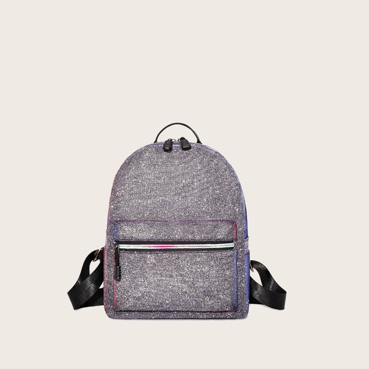 

Glitter Pocket Backpack, Grey